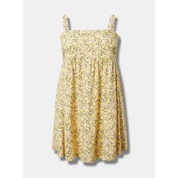 NWT Torrid Mini Challis Sleeveless Sundress Yellow Tinted Roses Size 4 4X 26 - Picture 6 of 6